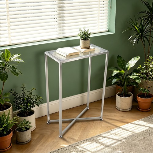 Silver end table rectangular - end,