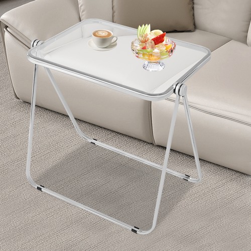 Clear foldable side table - side,