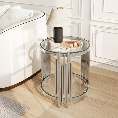Round tier glass end - 2-tier,