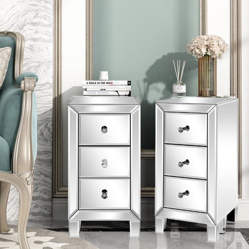 Set nightstand mirrored - set,