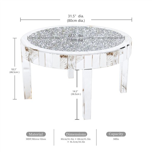 80cm silver crushed crystal - 60/80cm,