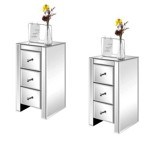 Set mirrored nightstand - of,