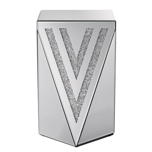 Silver mirrored end - silver,