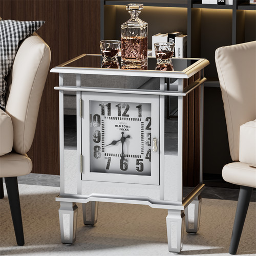Modern mirrored nightstand - mirrored,