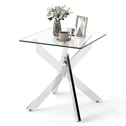 Glass side table square - square, end