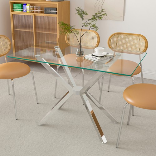Modern glass dining table - dining, 47"