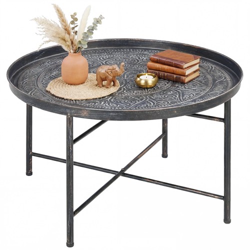 Round coffee table with - coffee,