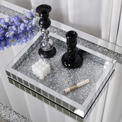 Silver mirror decorative tray - mirror,