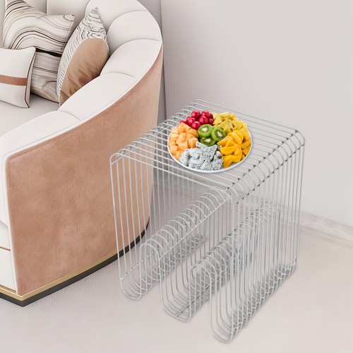 Silver compact bedside - silver, table